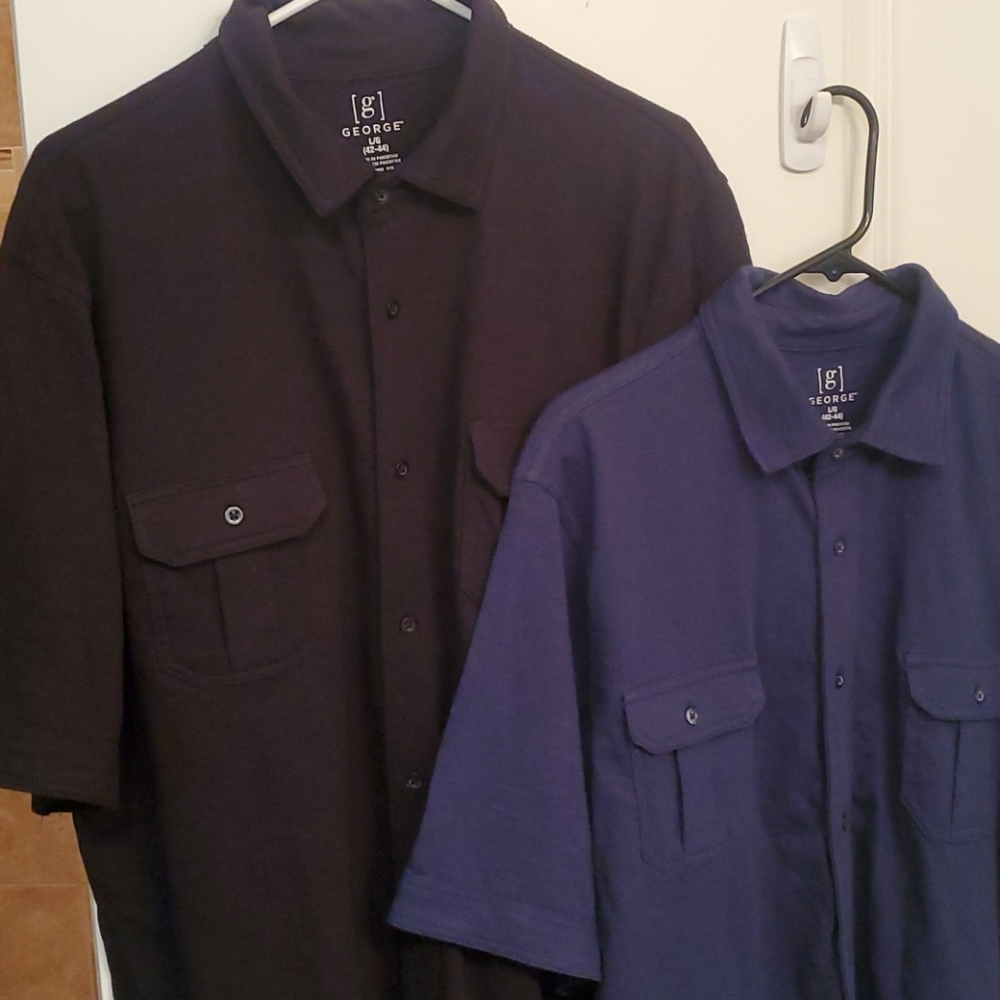 Lot of 2 NWT George Mens button up shirts 👕👌